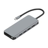 WIWU Alpha 12 In 1 Type C Hub Multi-Function Adapter Portable Mini Size - Gray