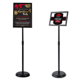 Olmecs Adjustable Pedestal Poster Stand Aluminum Snap Open Frame for 8.5 x 11 Inch, Vertical and Horizontal View Sign Displayed, Black A4