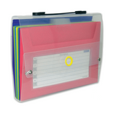 Sliding File With 7 Pockets, Clear Strip Cover, Color Pockets