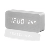 Fashion digital white LED wooden clock white mx1292 - SquareDubai