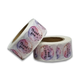 Willow Thank You Paper Stickers - Smile Face Design, 1 inch 8 Colors Stickers 500/Roll