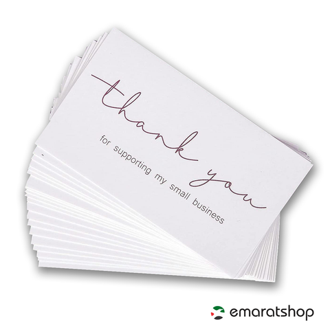 Willow 200 Thank you Cards, Thank You For Supporting My Small Business Cards, Elegant and Professional Design, 2" x 3.5"