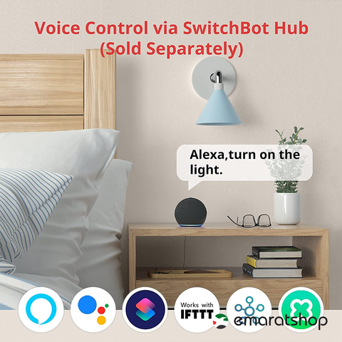 SwitchBot, voice or app-controlled device that mechanically turns any rocker switch  on/off