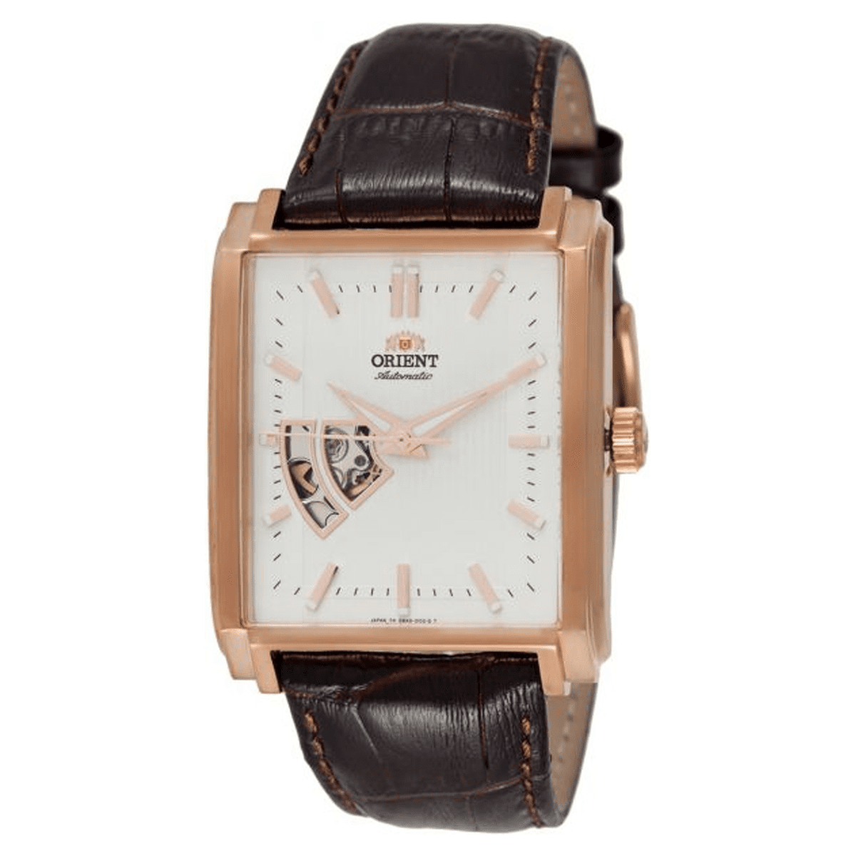 Buy Orient Rose Gold Plated Automatic White Dial Leather Band Watch for Men SDBAD002 in Dubai Abu Dhabi rest of UAE SquareDubai