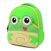 Green Cute School Bag Kindergarten Backpack Animal Neoprene Multicolor