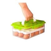 Egg Food Container Storage Box 24 grid Bilayer Basket Organizer - SquareDubai