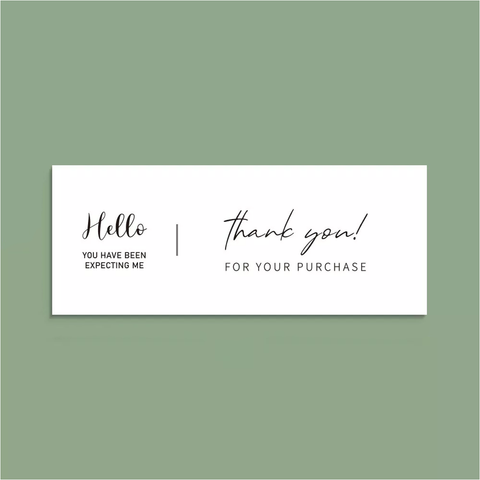 Willow 50Pc Pack Thank You For Your Purchaser Sticker For Box (15.5x6.5Cms) - White