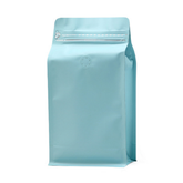 Coffee Pouches, Resealable Coffee Bag with valve, Flat Bottom Pull Tab Zipper Blue 500g (25 Pc Pack) - Willow