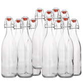 Swing Top Glass Bottles - Flip Top Brewing Bottles - Oil, Vinegar, Beverages, Air Tight Silicone Cap - 1000ml - 36 Pc Pack