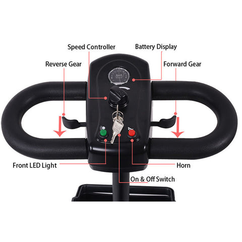 X-02 4 Wheel Electric Scooter Portable Electric Wheelchair Leg Scooter for Adult Seniors, Open Armrest, Swivel Seat