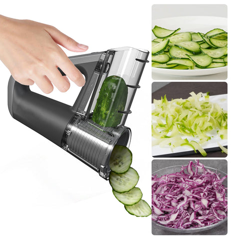 KEOUKE Electric Handheld Cordless Food Slicer/Grater/Shredder/Ice Shaver