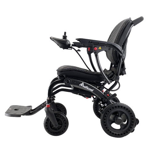 Electric Folding Lightweight Wheelchair - with Removable 10Ah Lithium Battery and 360W Brushless Motor, Net Weight Only 17kg, 100kg Load Capacity and Up to 12km Range