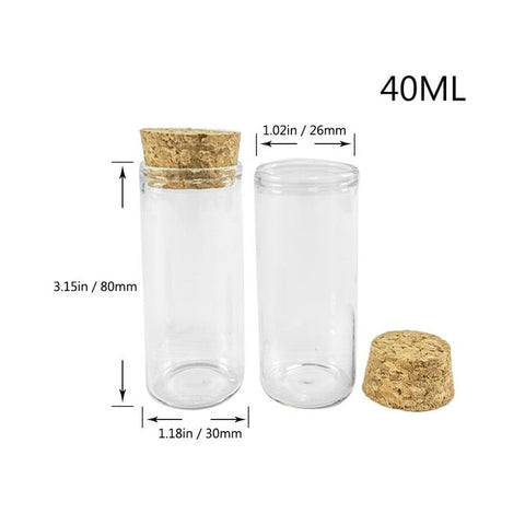 Willow Test Tube Bottle with Cork Stopper 40ml Empty Glass Jars idea for Wedding Small Wishing Bottles 12pcs Pack