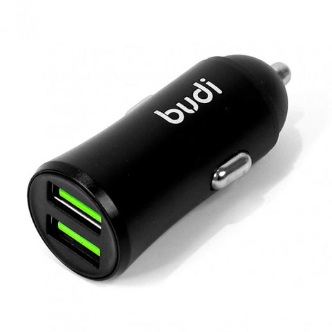 Budi 12W Car Charger with 3-in-1 Charging Cable 1 m