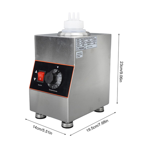 Electric Cheese Sauce Warmer, Nacho Bottle Warmer Hot Fudge Dispenser With 650Ml Squeeze Bottle