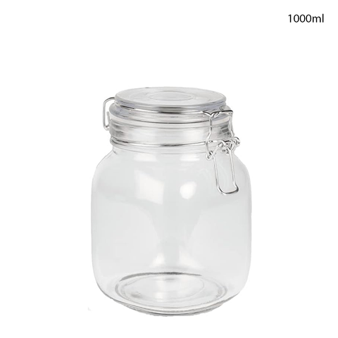 Willow Clip Top Glass Jars Perfect for Dry Food, Coffee Beans & Tea Bags 2000ML (12Pc/Ctn)
