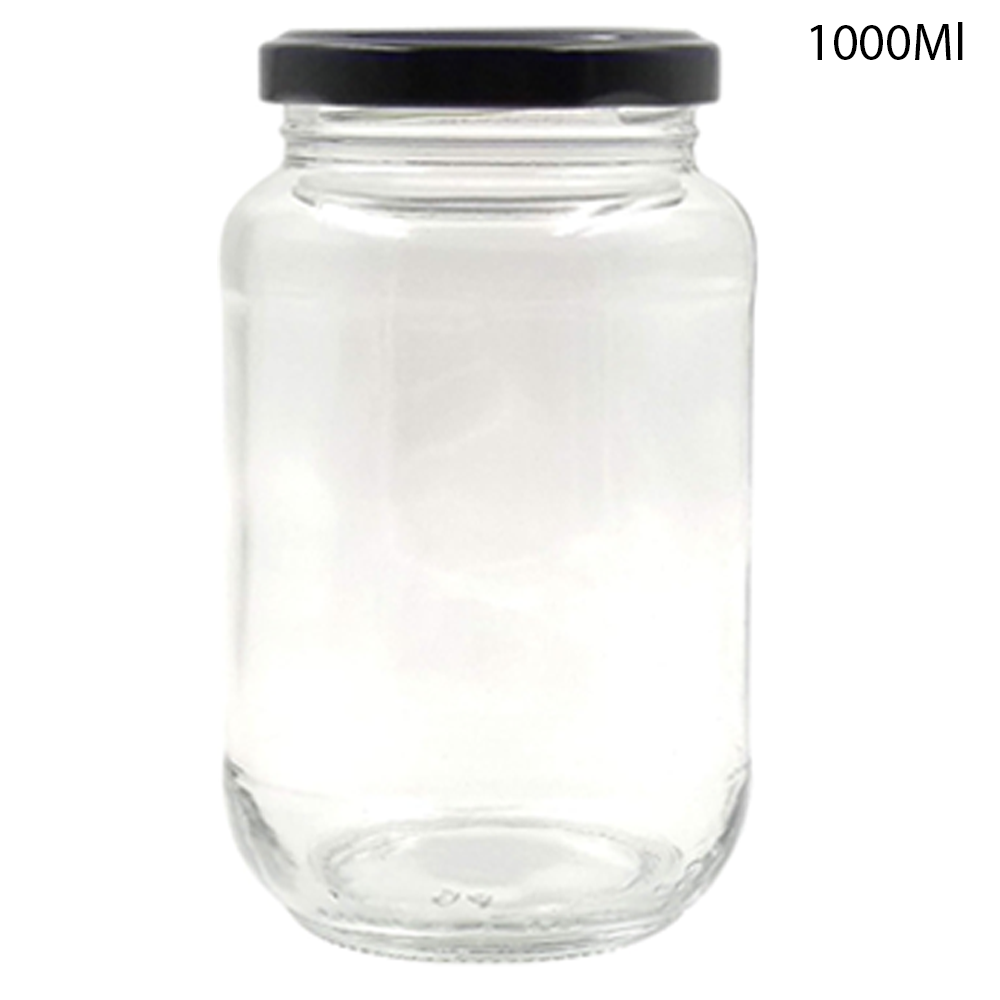 Glass Jar for Kitchen Storage with Air Tight Black Cap 550ml (24Pcs/Ctn)