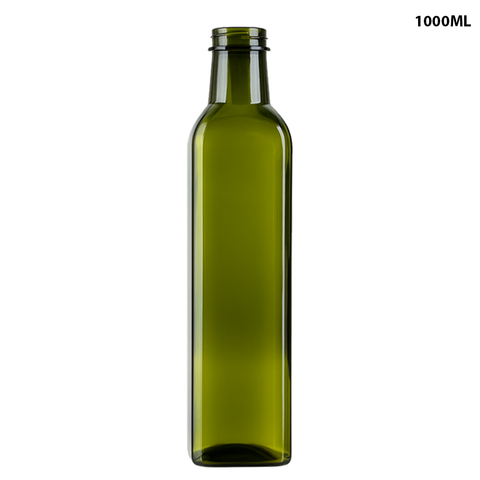 Willow 234Pcs Dark Green Square Plastic Olive Oil Bottle 500ml (1 Carton )