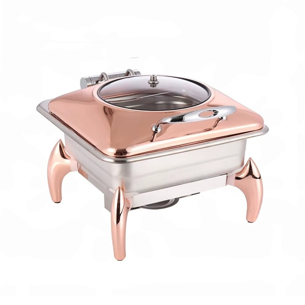 Buffet Rose Gold  Chafing Dish Food Warmers Set (6 Ltr)
