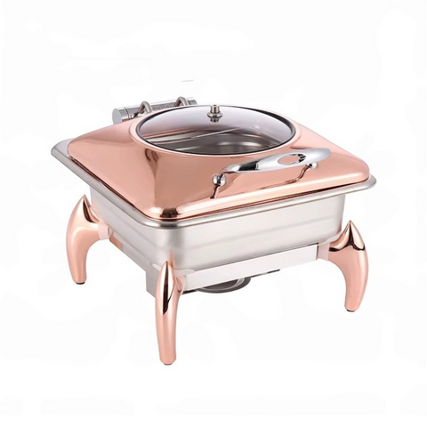 Buffet Rose Gold  Chafing Dish Food Warmers Set (6 Ltr)