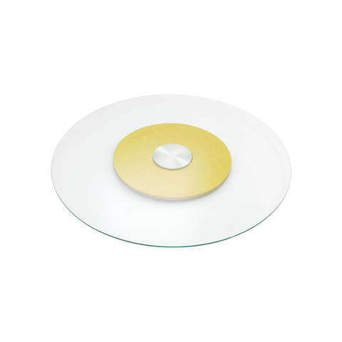 Large Rotating Tray For Kitchen Dining Table, Double Glass Design Transparent 80/100/120cm (Silver) (Copy)