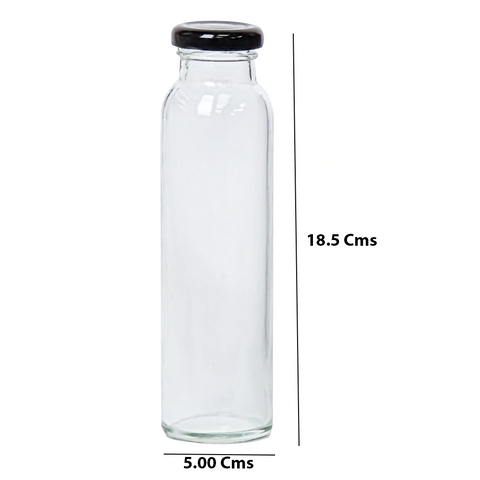 Willow 250 ml Empty Glass Pressed Juice Bottle with Screw Cap for Freshly Squeezed Juices (48Pc Pack)