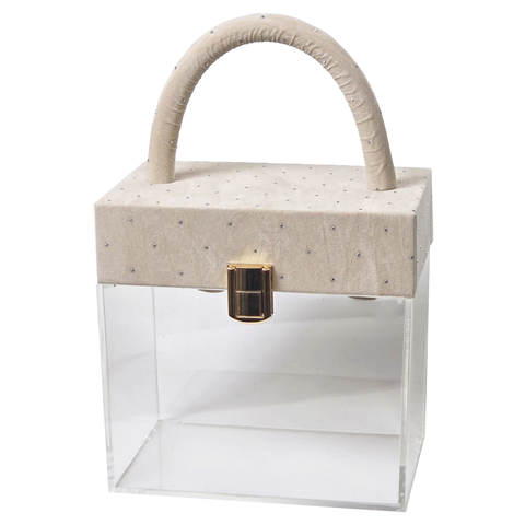 Large Clear Acrylic Gift Box  with Velvet Cover and Handle (17x10x16 Cms) - Willow