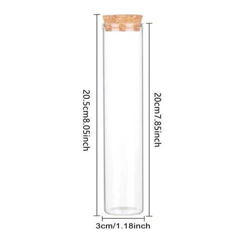 10Pcs 100ml Glass Tubes Bottles With Cork  Stoppers - Willow