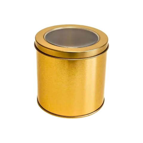 12Pc-Pack Empty Round Metal Tins with Clear Window (9x9 Cms) - Willow