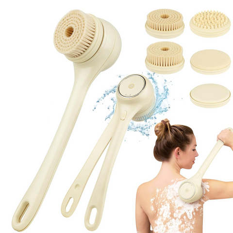 Electric Body Brush Back Scrubber for Shower, Auto Spinning Exfoliating Massage Bath Brush Rechargeable