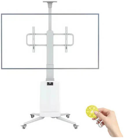 Motorized Versatile Professional Mobile Cart for Extra Large TV Smart Board and Video Conference Room Solution