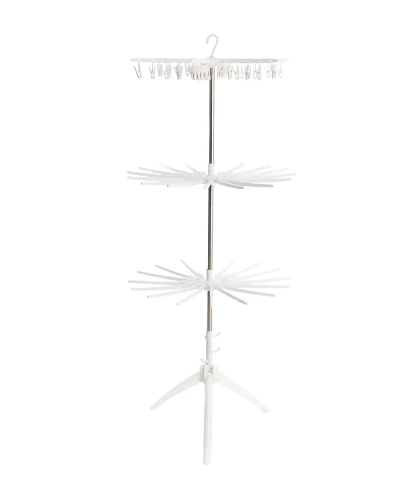 Little Angel 3 Layer Hanger & Clips Clothes Dryer Stand - White