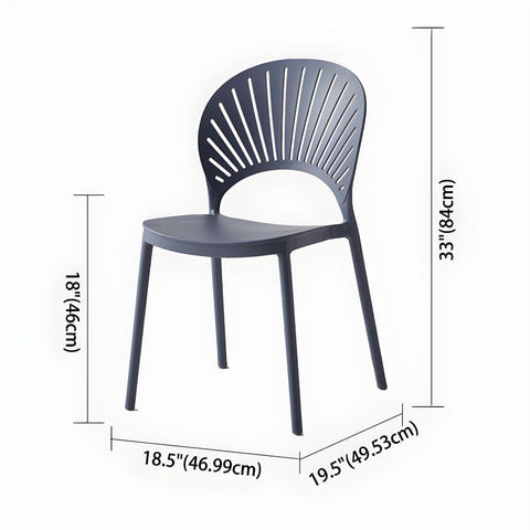 Olmecs Contemporary Style Plastic Open Side Chair Colorful Stacking Dining Chair for Home