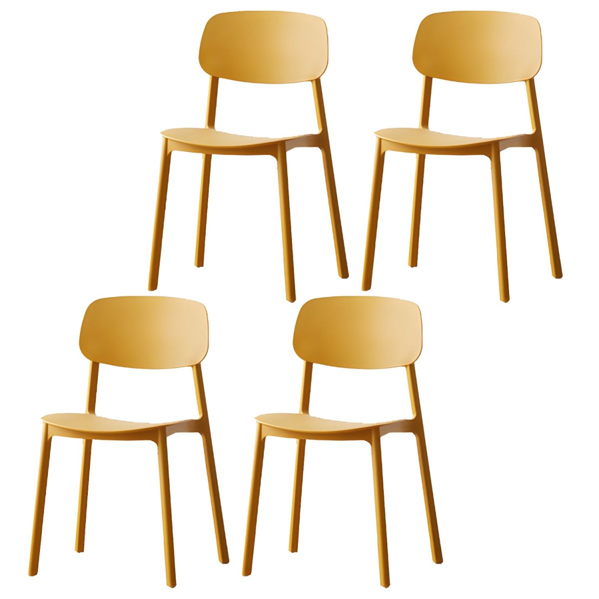 Olmecs Modern Plastic Side Chair 32"H Dining Chair without Armrests for Restaurants 4Pcs
