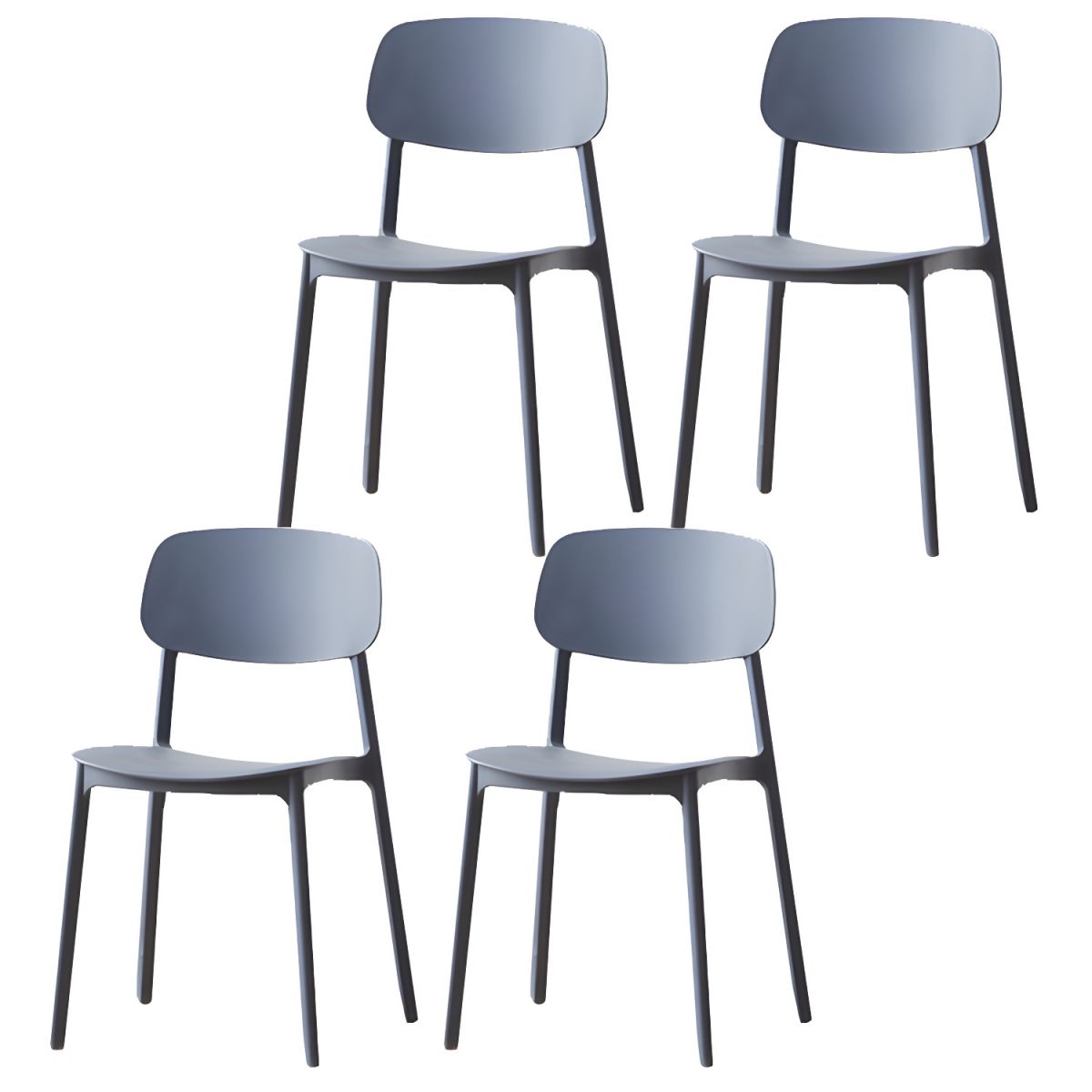 Olmecs Modern Plastic Side Chair 32"H Dining Chair without Armrests for Restaurants 4Pcs