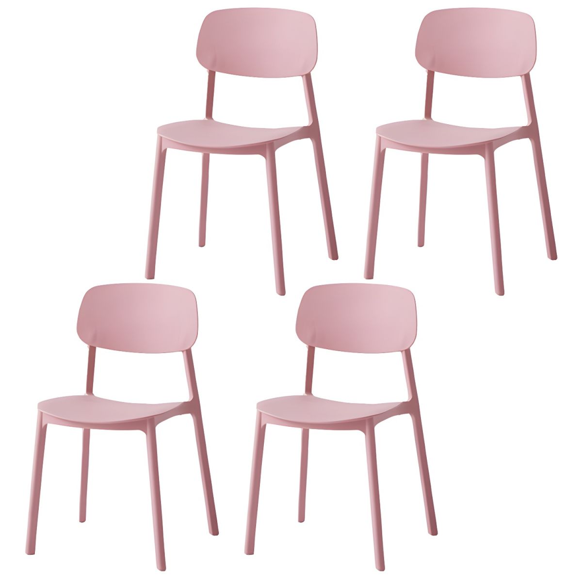 Olmecs Modern Plastic Side Chair 32"H Dining Chair without Armrests for Restaurants 4Pcs