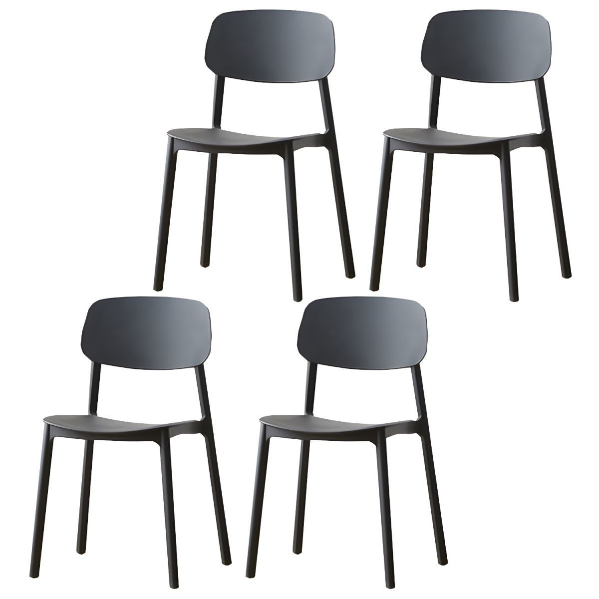 Olmecs Modern Plastic Side Chair 32"H Dining Chair without Armrests for Restaurants 4Pcs