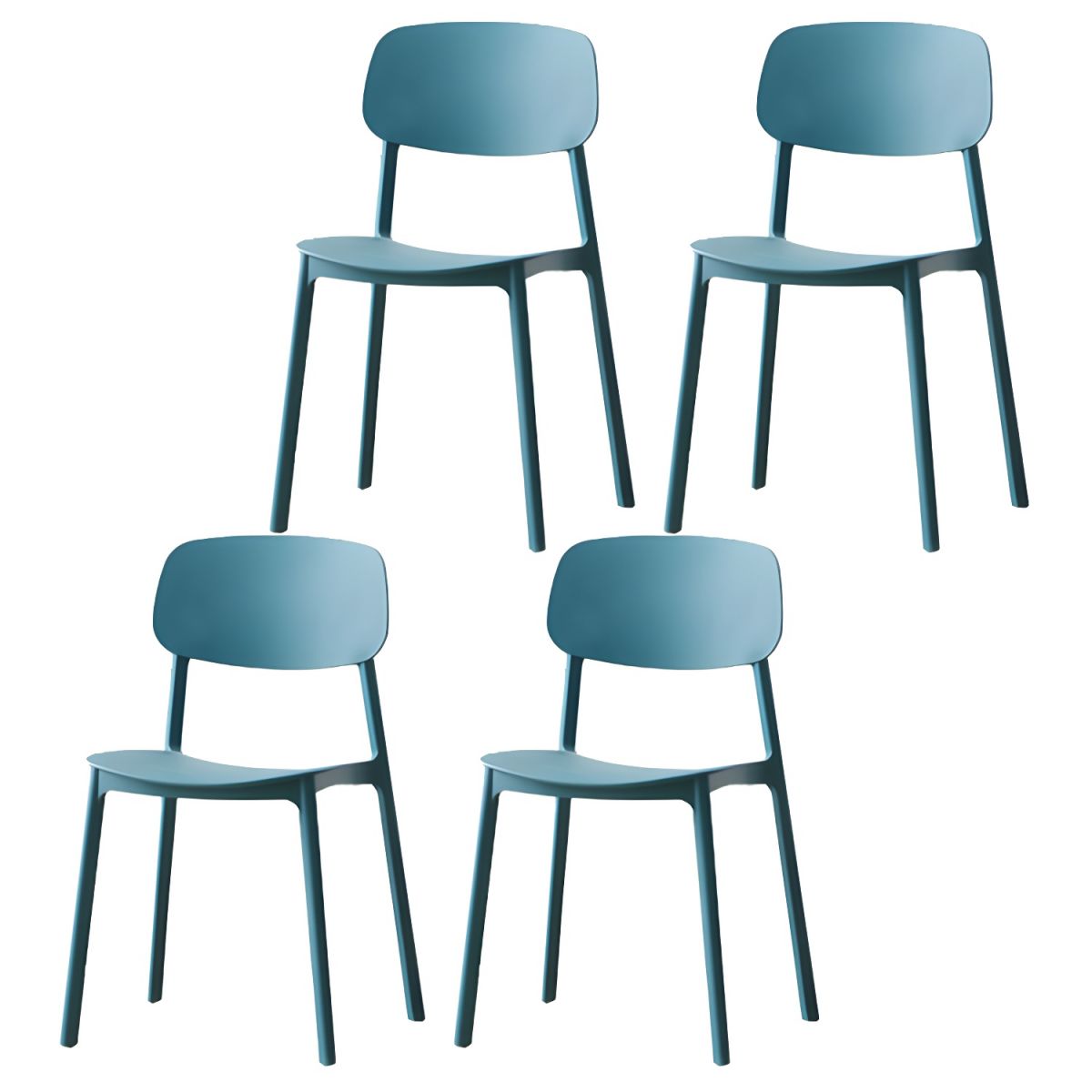 Olmecs Modern Plastic Side Chair 32"H Dining Chair without Armrests for Restaurants 4Pcs