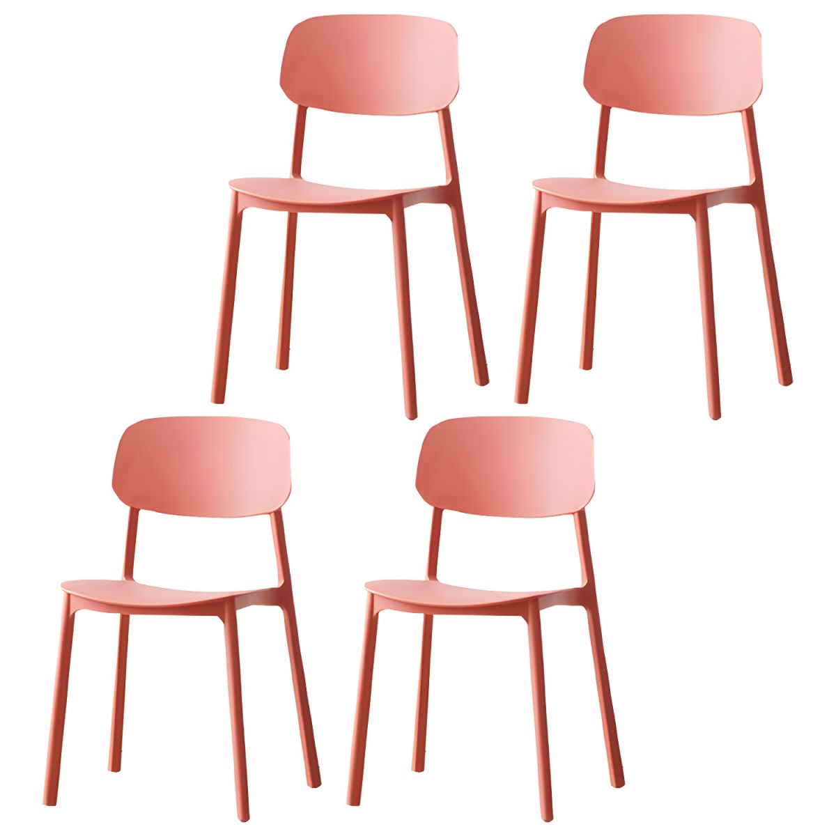 Olmecs Modern Plastic Side Chair 32"H Dining Chair without Armrests for Restaurants 4Pcs
