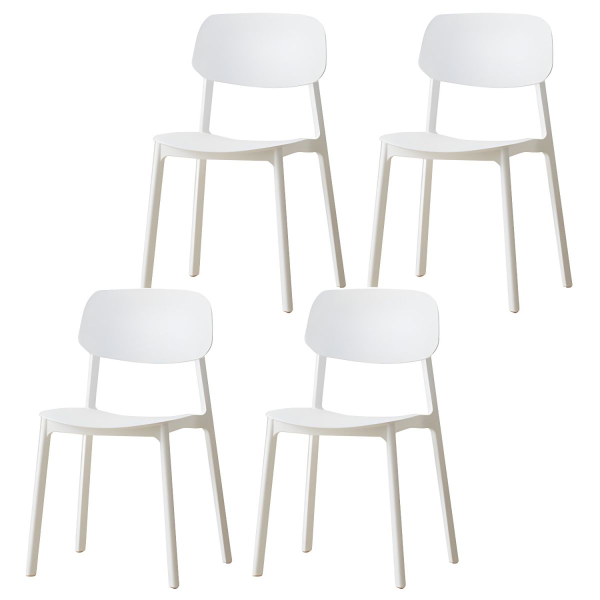 Olmecs Modern Plastic Side Chair 32"H Dining Chair without Armrests for Restaurants 4Pcs
