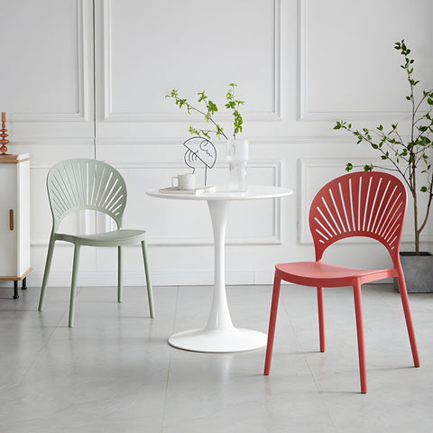 Olmecs Contemporary Style Plastic Open Side Chair Colorful Stacking Dining Chair for Home