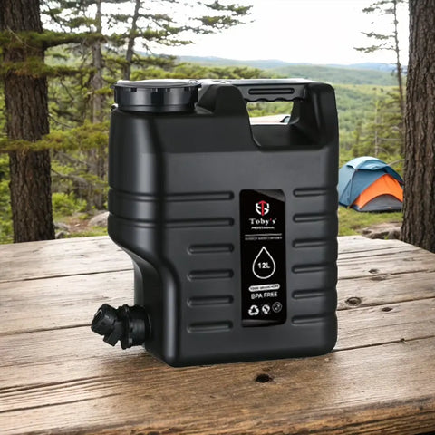 Tobys 12L Water Bucket BPA Free Portable Camping Water Container With Tap
