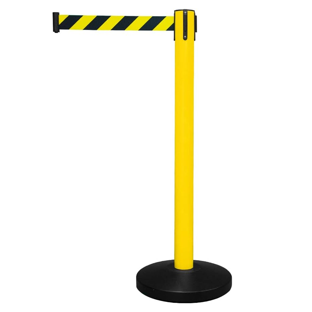 Olmecs 4 Way Connecting Queue Barrier - Red | Retractable Stanchions with 2 Meter Nylon Belt | Durable Crowd Control for Queue Management, Events