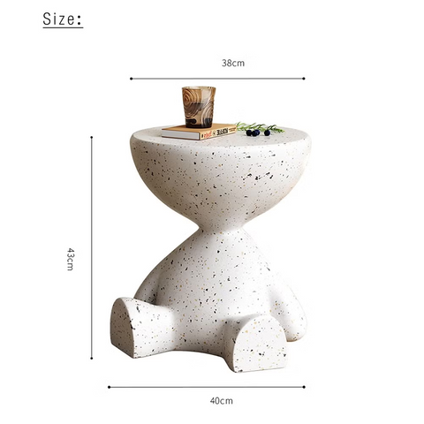 Side Table for Indoor Modern Faux Terrazzo Stool Coffee Table Heavy Duty End Table