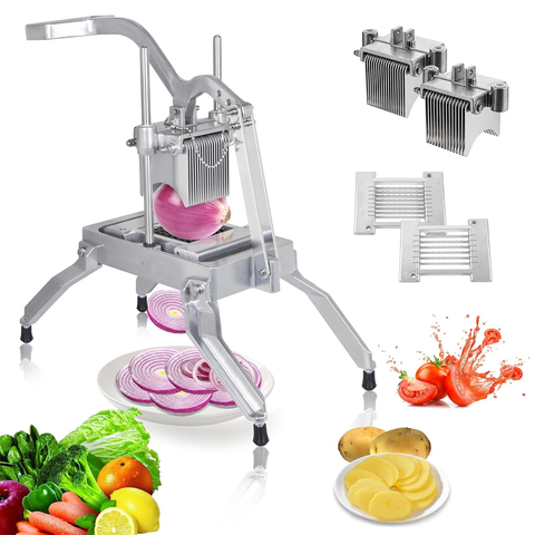 Olmecs Commercial Onion Slicer, Vegetable Fruit Cutter with 3/16" & 1/4"