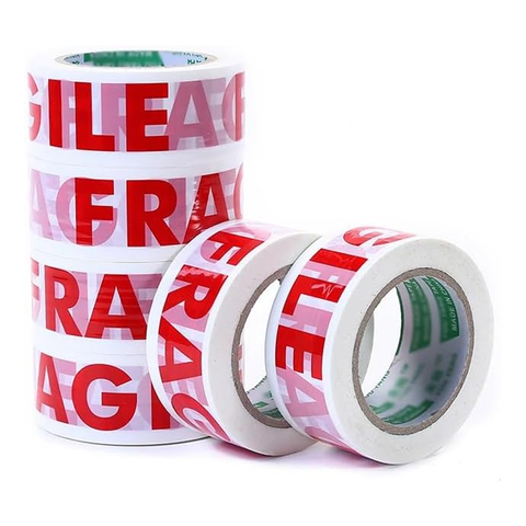 Willow Fragile Tape for Packing Boxes, 5 Rolls, 48mmx150m