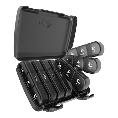 Fullicon Portable Travel Medicine Organizer 3 Time 7 Day