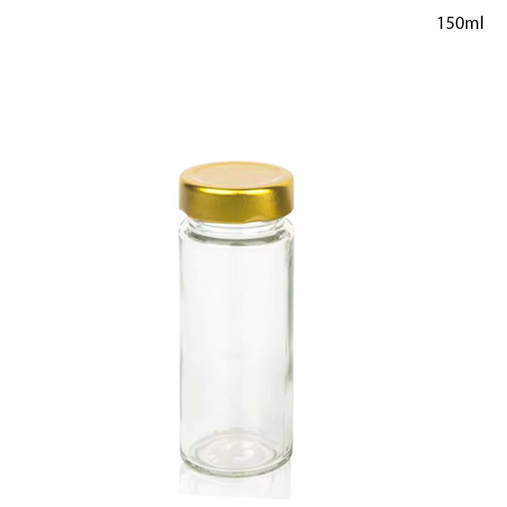 Glass Jar for Kitchen Storage with Air Tight Gold Cap 150ml (120Pcs/Ctn)