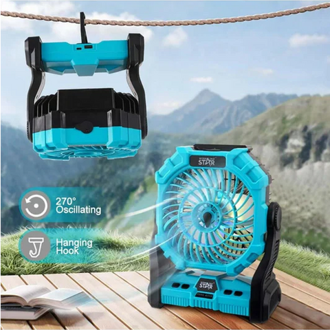 Misting Table Fan – Portable Cooling with Fine Mist for Tents, Desks, Camping & Outdoor Use