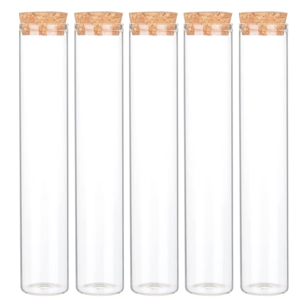 10Pcs 100ml Glass Tubes Bottles With Cork  Stoppers - Willow